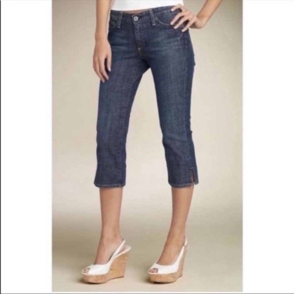 Adriano Goldschmied The Athena Crop size 28R EUC blue denim Capri